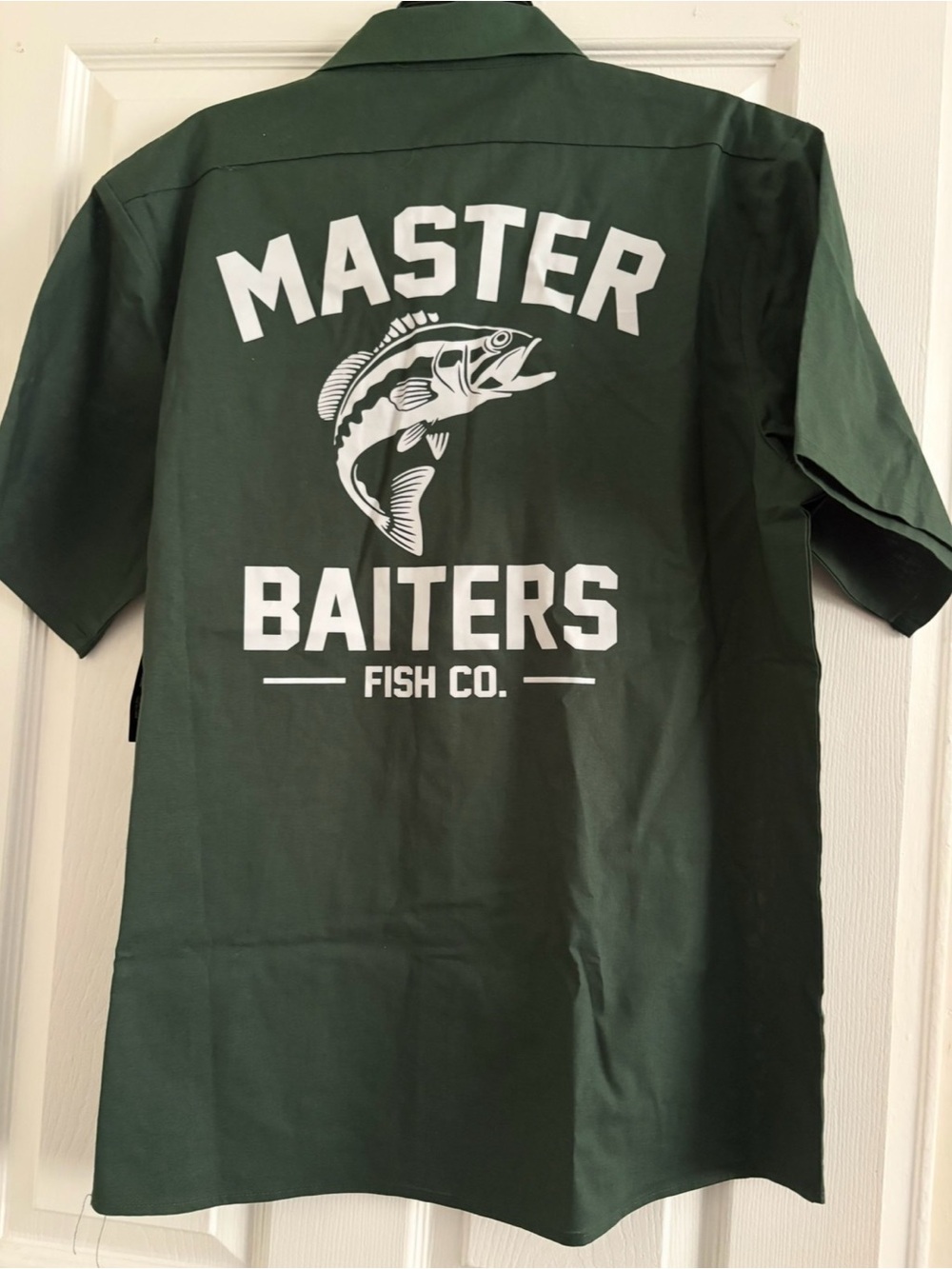 💚 SPIRIT- Master Baiters Fish Co. Button-Up Fishing Work Shirt XL Green